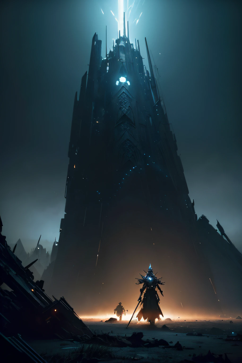 Sci-fi warrior in medieval costume,greg beeple, epic fantasy sci fi illustration, craig mullins nekro, craig mullins style, by Tyler Jacobson, paul lehr and beeple, concept art futuristic norse, Inspired by Craig Mullins, Complex concept art painting, Destiny concept art, Craig Mullins Key to Darkness