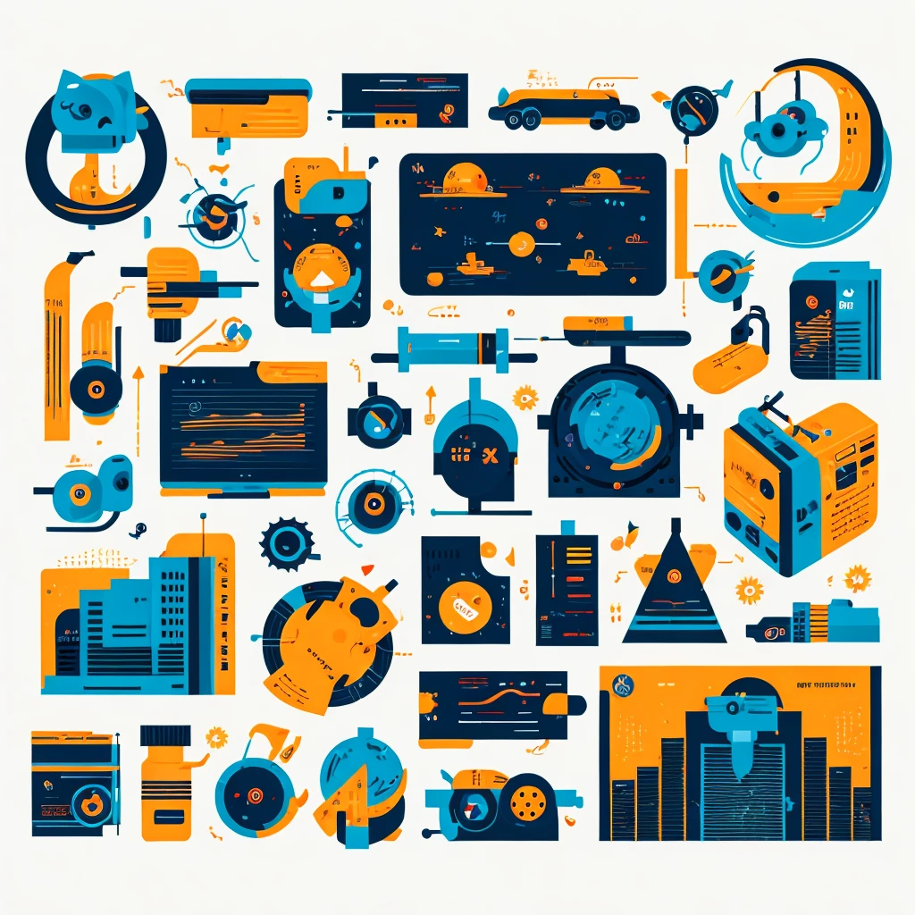 Graphic design, flat design, little robots, london street, colorful tones, highly detailed, clean, vector image, professional photographer, smoke explosion, simple background, flat black background, glossy vector.