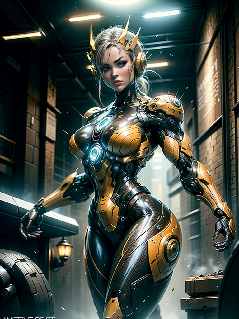 Cinematic, hyper-detailed, and insanely detailed, this artwork captures the essence of a bald hairless muscular female android girl. Beautiful color grading, enhancing the overall cinematic feel. Unreal Engine brings her anatomic cybernetic muscle suit to life, appearing even more mesmerizing. With the use of depth of field (DOF), every detail is focused and accentuated, drawing attention to her eyes and the intricate design of the anatomic cybernetic muscle suit . The image resolution is at its peak, utilizing super-resolution technology to ensure every pixel is perfect. Cinematic lighting enhances her aura, while anti-aliasing techniques like FXAA and TXAA keep the edges smooth and clean. Adding realism to the anatomic cybernetic muscle suit, RTX technology enables ray tracing. Additionally, SSAO (Screen Space Ambient Occlusion) gives depth and realism to the scene, the girl's anatomic cybernetic muscle suit become even more convincing. In the post-processing and post-production stages, tone mapping enhances the colors, creating a captivating visual experience. The integration of CGI (Computer-Generated Imagery) and VFX (Visual Effect brings out the anatomic cybernetic muscle suit's intricate features in a seamless manner. SFX (Sound Effects) complement the visual artistry, immersing the viewer further into this fantastic world. The level of detail is awe-inspiring, with intricate elements meticulously crafted, the artwork hyper maximalist and hyper-realistic. Volumetric effects add depth and dimension, and the photorealism is unparalleled. The image is rendered in 8K resolution, ensuring super-detailed visuals. The volumetric lightning adds a touch of magic, highlighting her beauty and the aura of her anatomic cybernetic muscle suit in an otherworldly way. High Dynamic Range (HDR) technology makes the colors pop, adding richness to the overall composition. Ultimately, this artwork presents an unreal portrayal of a super muscled cybernetic female android