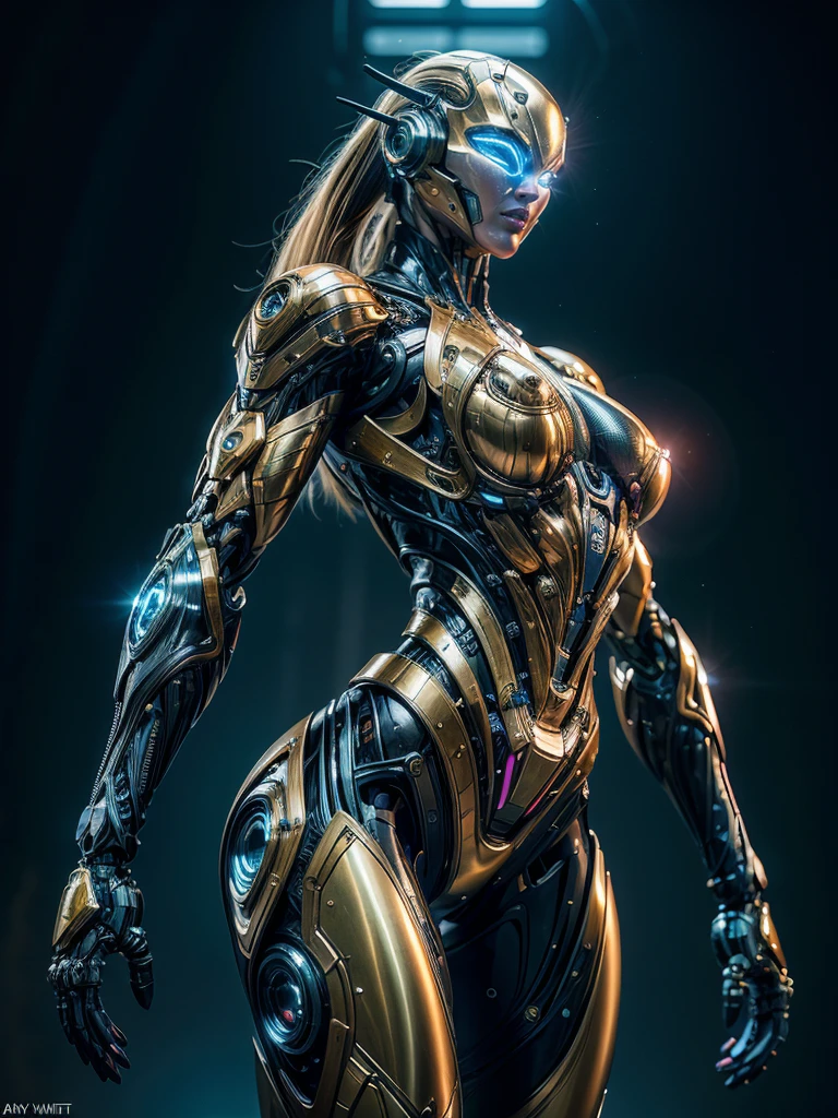 Cinematic, hyper-detailed, and insanely detailed, this artwork captures the essence of a bald hairless muscular female android girl. Beautiful color grading, enhancing the overall cinematic feel. Unreal Engine brings her anatomic cybernetic muscle suit to life, appearing even more mesmerizing. With the use of depth of field (DOF), every detail is focused and accentuated, drawing attention to her eyes and the intricate design of the anatomic cybernetic muscle suit . The image resolution is at its peak, utilizing super-resolution technology to ensure every pixel is perfect. Cinematic lighting enhances her aura, while anti-aliasing techniques like FXAA and TXAA keep the edges smooth and clean. Adding realism to the anatomic cybernetic muscle suit, RTX technology enables ray tracing. Additionally, SSAO (Screen Space Ambient Occlusion) gives depth and realism to the scene, the girl's anatomic cybernetic muscle suit become even more convincing. In the post-processing and post-production stages, tone mapping enhances the colors, creating a captivating visual experience. The integration of CGI (Computer-Generated Imagery) and VFX (Visual Effect brings out the anatomic cybernetic muscle suit's intricate features in a seamless manner. SFX (Sound Effects) complement the visual artistry, immersing the viewer further into this fantastic world. The level of detail is awe-inspiring, with intricate elements meticulously crafted, the artwork hyper maximalist and hyper-realistic. Volumetric effects add depth and dimension, and the photorealism is unparalleled. The image is rendered in 8K resolution, ensuring super-detailed visuals. The volumetric lightning adds a touch of magic, highlighting her beauty and the aura of her anatomic cybernetic muscle suit in an otherworldly way. High Dynamic Range (HDR) technology makes the colors pop, adding richness to the overall composition. Ultimately, this artwork presents an unreal portrayal of a super muscled cybernetic female android