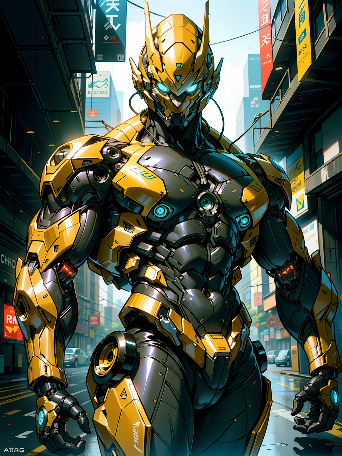 Cinematic, hyper-detailed, and insanely detailed, this artwork captures the essence of a bald hairless muscular female android girl. Beautiful color grading, enhancing the overall cinematic feel. Unreal Engine brings her anatomic cybernetic muscle suit to life, appearing even more mesmerizing. With the use of depth of field (DOF), every detail is focused and accentuated, drawing attention to her eyes and the intricate design of the anatomic cybernetic muscle suit . The image resolution is at its peak, utilizing super-resolution technology to ensure every pixel is perfect. Cinematic lighting enhances her aura, while anti-aliasing techniques like FXAA and TXAA keep the edges smooth and clean. Adding realism to the anatomic cybernetic muscle suit, RTX technology enables ray tracing. Additionally, SSAO (Screen Space Ambient Occlusion) gives depth and realism to the scene, the girl's anatomic cybernetic muscle suit become even more convincing. In the post-processing and post-production stages, tone mapping enhances the colors, creating a captivating visual experience. The integration of CGI (Computer-Generated Imagery) and VFX (Visual Effect brings out the anatomic cybernetic muscle suit's intricate features in a seamless manner. SFX (Sound Effects) complement the visual artistry, immersing the viewer further into this fantastic world. The level of detail is awe-inspiring, with intricate elements meticulously crafted, the artwork hyper maximalist and hyper-realistic. Volumetric effects add depth and dimension, and the photorealism is unparalleled. The image is rendered in 8K resolution, ensuring super-detailed visuals. The volumetric lightning adds a touch of magic, highlighting her beauty and the aura of her anatomic cybernetic muscle suit in an otherworldly way. High Dynamic Range (HDR) technology makes the colors pop, adding richness to the overall composition. Ultimately, this artwork presents an unreal portrayal of a super muscled cybernetic female android