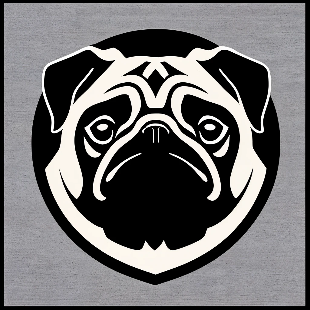 make me an emblem of a own brand of a pug dog