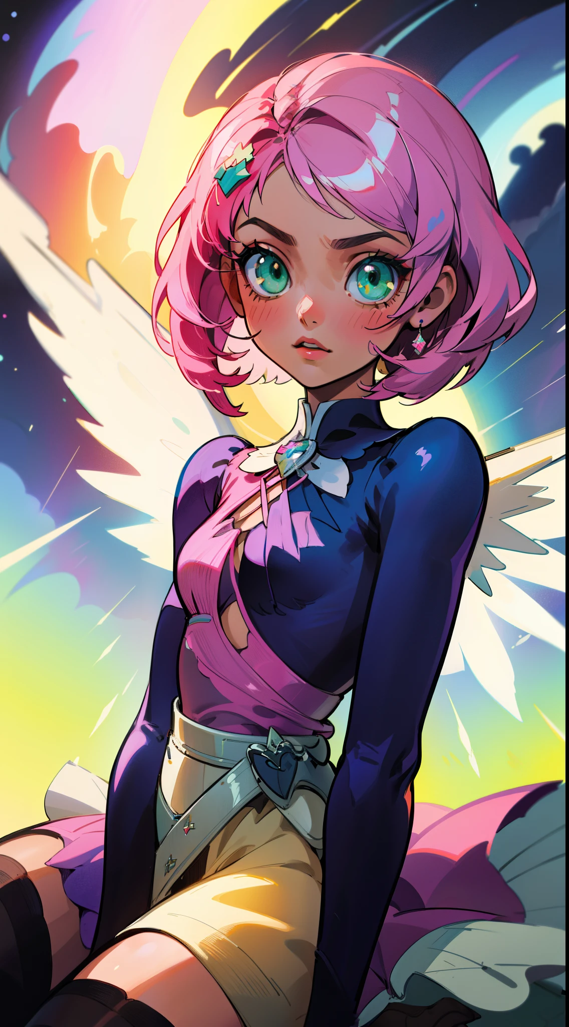 Alisa bosconovitch, melhor qualidade, contemporary, estilo plano, minimalismo, Green Eyes Flat Illustration, cabelo rosa, cabelo curto, cabelos multicoloridos, Camisa Preta, mechanical wings, Head Portrait Close-U, peito pontudo, decote, super decote, middlebreasts, Tekken,cabelo rosa pastel, 1girl, em quimono, hand-painted,Desenho de linha sem cor, colorida do yandere pastel, Tekken, Super cute pink hair girl with gothic makeup on the side, com roupa de empregada,figura esbelta,robusto,He sat on the floor,Vestido com roupas de empregada rosa e branco,cabelos muito curtos,com orelhas de gato,quadratic element,, kawaii cor-de-rosa na roupa da era de 1910, Alisa Bosconovich pink lips, no estilo da paleta de cores suave aurorapunk, an anime illustration of his face, gifs animados, hand drawn animation, charming sketches, suave e brilhante, romantismo nebuloso, Estilo Superflat, fundo branco - ar 1:1 - niji 5 - estilo expressivo --s 50 ,Pink kawaii girl in the era of 1920s clothesPink eagles, vestindo uma camisa branca brilhante, no estilo da paleta de cores suave aurorapunk, an anime illustration of his face, gifs animados, hand drawn animation, charming sketches, suave e brilhante, romantismo nebuloso, Estilo Superflat, fundo branco - ar 1:1 - niji 5 - estilo expressivo --s 50, Absurdo, alto, ultra detalhados, (1girl:1.3), quebrar , Crie uma imagem com uma bela caligrafia
