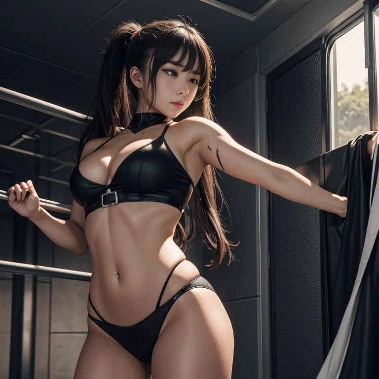 hightquality、masterpiece、Being tortured、Female professional wrestler'genitalia、Dripping body fluids、torn ring uniform