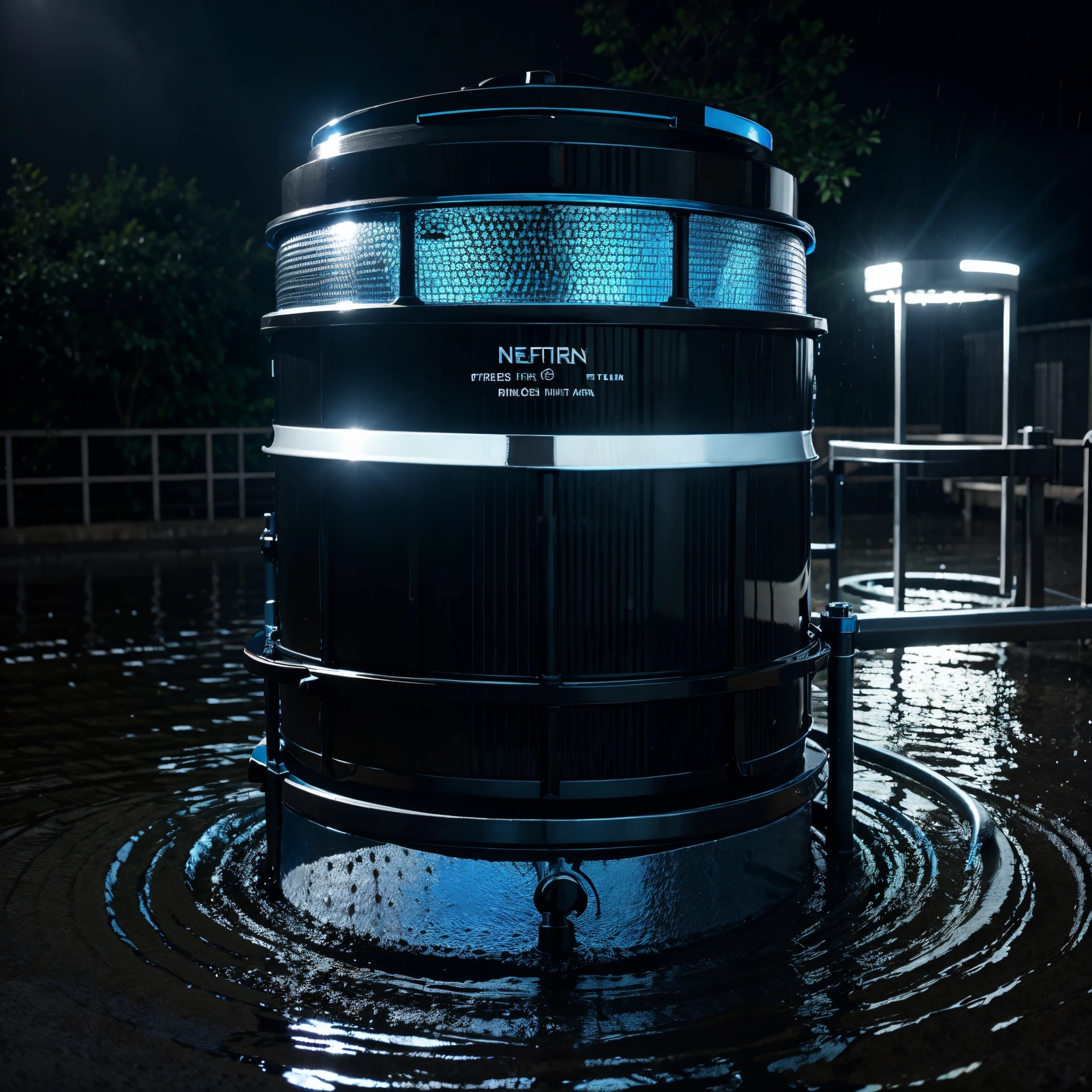 NeeRain Ultra plus Rain water harvest filter black in colour with premium look and blue light s on it