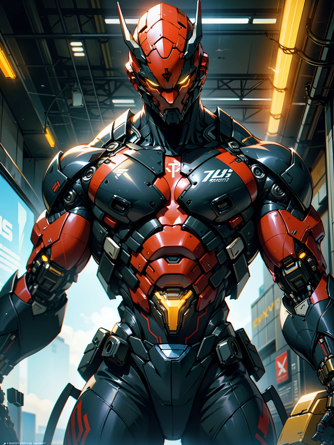 Cinematic, hyper-detailed, and insanely detailed, this artwork captures the essence of a bald hairless muscular female android girl. Beautiful color grading, enhancing the overall cinematic feel. Unreal Engine brings her anatomic cybernetic muscle suit to life, appearing even more mesmerizing. With the use of depth of field (DOF), every detail is focused and accentuated, drawing attention to her eyes and the intricate design of the anatomic cybernetic muscle suit . The image resolution is at its peak, utilizing super-resolution technology to ensure every pixel is perfect. Cinematic lighting enhances her aura, while anti-aliasing techniques like FXAA and TXAA keep the edges smooth and clean. Adding realism to the anatomic cybernetic muscle suit, RTX technology enables ray tracing. Additionally, SSAO (Screen Space Ambient Occlusion) gives depth and realism to the scene, the girl's anatomic cybernetic muscle suit become even more convincing. In the post-processing and post-production stages, tone mapping enhances the colors, creating a captivating visual experience. The integration of CGI (Computer-Generated Imagery) and VFX (Visual Effect brings out the anatomic cybernetic muscle suit's intricate features in a seamless manner. SFX (Sound Effects) complement the visual artistry, immersing the viewer further into this fantastic world. The level of detail is awe-inspiring, with intricate elements meticulously crafted, the artwork hyper maximalist and hyper-realistic. Volumetric effects add depth and dimension, and the photorealism is unparalleled. The image is rendered in 8K resolution, ensuring super-detailed visuals. The volumetric lightning adds a touch of magic, highlighting her beauty and the aura of her anatomic cybernetic muscle suit in an otherworldly way. High Dynamic Range (HDR) technology makes the colors pop, adding richness to the overall composition. Ultimately, this artwork presents an unreal portrayal of a super muscled cybernetic female android