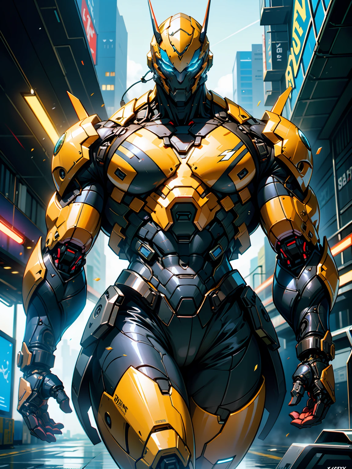 (1girl:1.5), Cinematic, hyper-detailed, and insanely detailed, this artwork captures the essence of a hairless muscular female android girl. Beautiful color grading, enhancing the overall cinematic feel. Unreal Engine brings her anatomic cybernetic muscle suit to life, appearing even more mesmerizing. With the use of depth of field (DOF), every detail is focused and accentuated, drawing attention to her eyes and the intricate design of the anatomic cybernetic muscle suit . The image resolution is at its peak, utilizing super-resolution technology to ensure every pixel is perfect. Cinematic lighting enhances her aura, while anti-aliasing techniques like FXAA and TXAA keep the edges smooth and clean. Adding realism to the anatomic cybernetic muscle suit, RTX technology enables ray tracing. Additionally, SSAO (Screen Space Ambient Occlusion) gives depth and realism to the scene, the girl's anatomic cybernetic muscle suit become even more convincing. In the post-processing and post-production stages, tone mapping enhances the colors, creating a captivating visual experience. The integration of CGI (Computer-Generated Imagery) and VFX (Visual Effect brings out the anatomic cybernetic muscle suit's intricate features in a seamless manner. SFX (Sound Effects) complement the visual artistry, immersing the viewer further into this fantastic world. The level of detail is awe-inspiring, with intricate elements meticulously crafted, the artwork hyper maximalist and hyper-realistic. Volumetric effects add depth and dimension, and the photorealism is unparalleled. The image is rendered in 8K resolution, ensuring super-detailed visuals. The volumetric lightning adds a touch of magic, highlighting her beauty and the aura of her anatomic cybernetic muscle suit in an otherworldly way. High Dynamic Range (HDR) technology makes the colors pop, adding richness to the overall composition. Ultimately, this artwork presents an unreal portrayal of a super muscled cybernetic female android