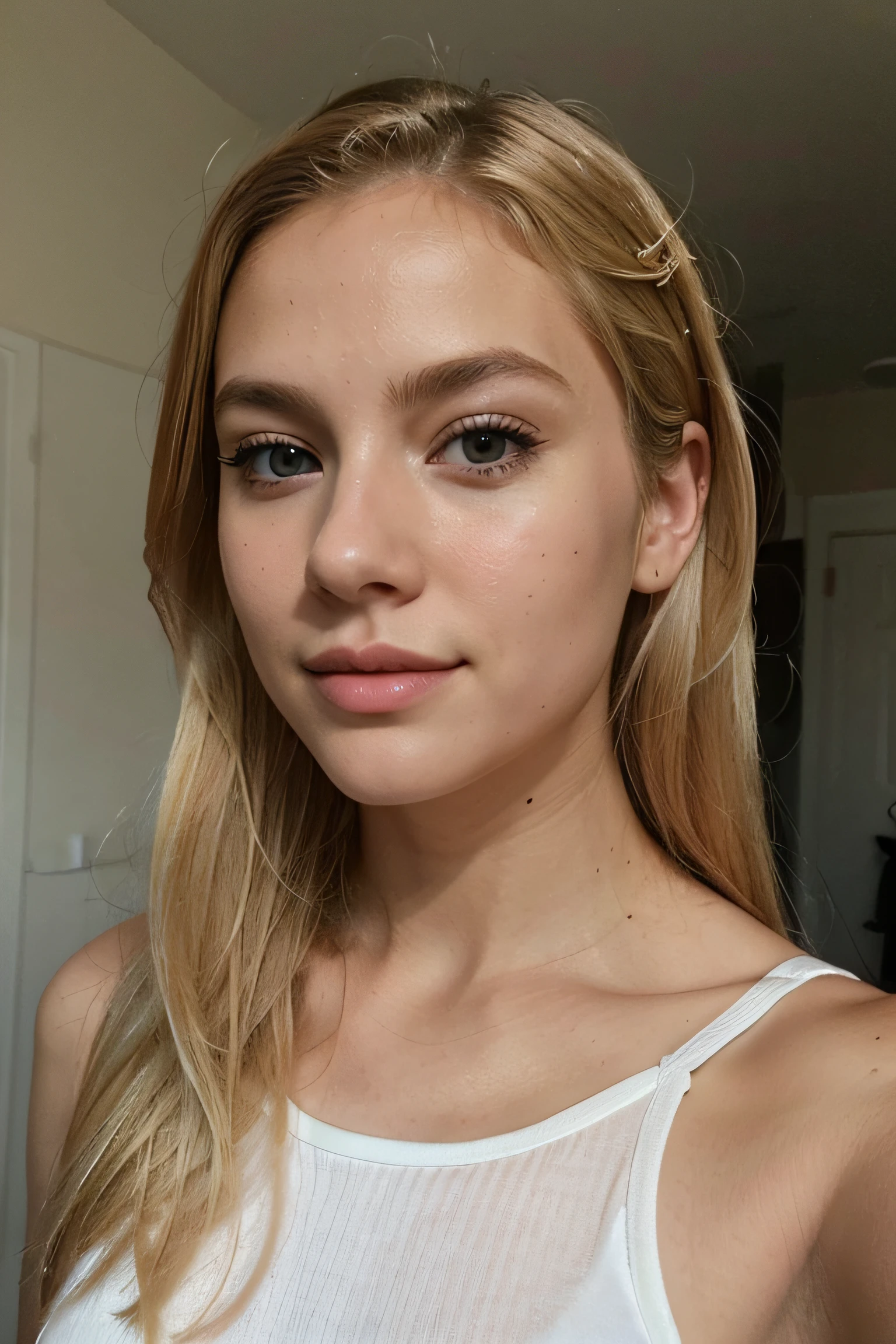 a selfie of a pretty young woman, taken with iphone camera