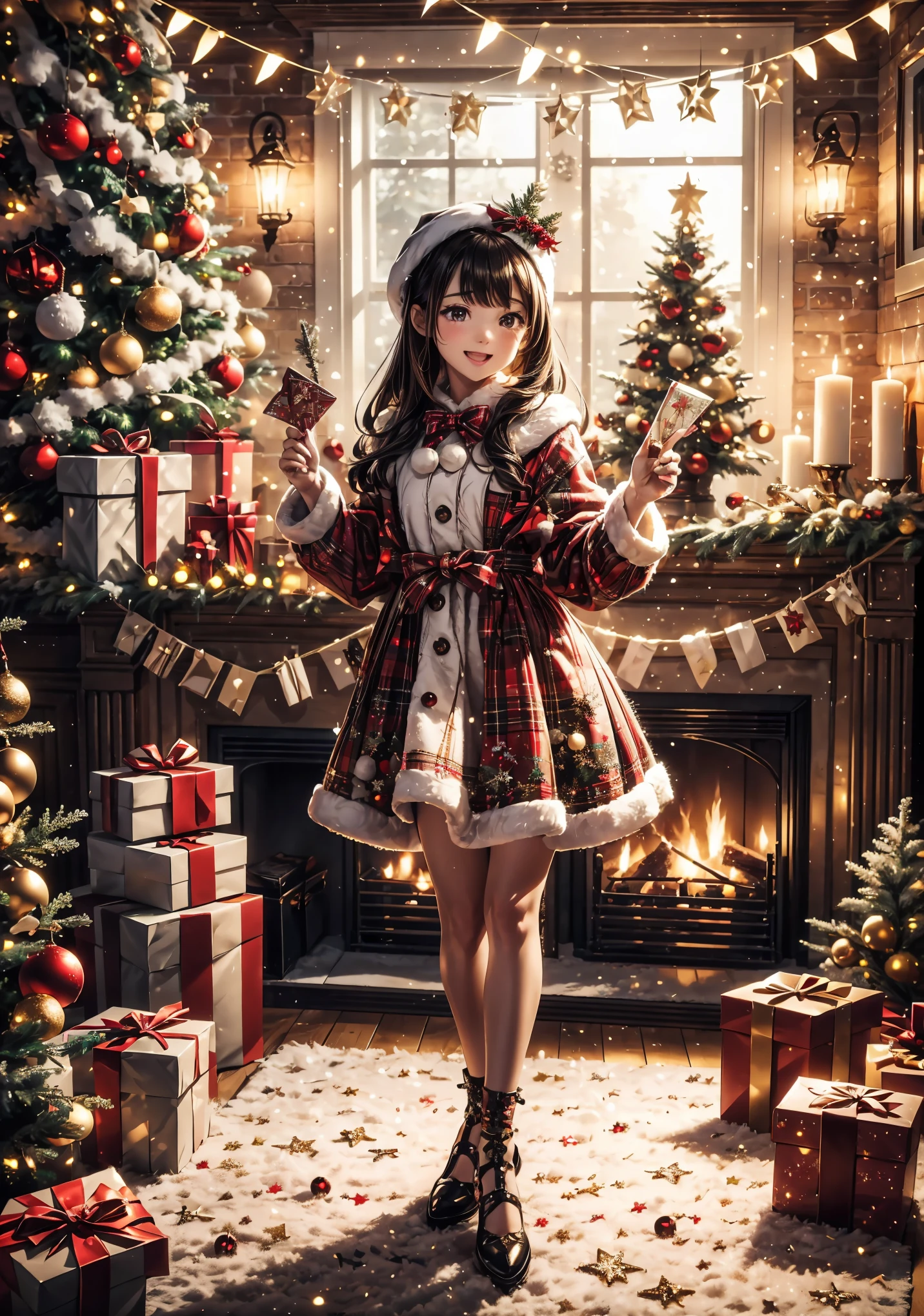 (best quality,4k,8k,highres,masterpiece:1.2),ultra-detailed,realistic,gifts,table,Christmas tree,decorations,wrapping ,bows,ribbon,presents,holiday spirit,vibrant colors,warm lighting,cozy atmosphere,toys,cards,candles,snowflakes,joyful,celebration,exquisite details,exciting surprises,shiny ornaments,sparkling tinsel,beautifully wrapped,excited children,anticipation,festive mood,magical ambiance,delightful moment,wonderful memories,family gathering,cheerful faces,Christmas magic,extravagant,abundance of presents,HDR,UHD,studio lighting,ultra-fine painting,sharp focus,physically-based rendering,professional,vivid colors,bokeh