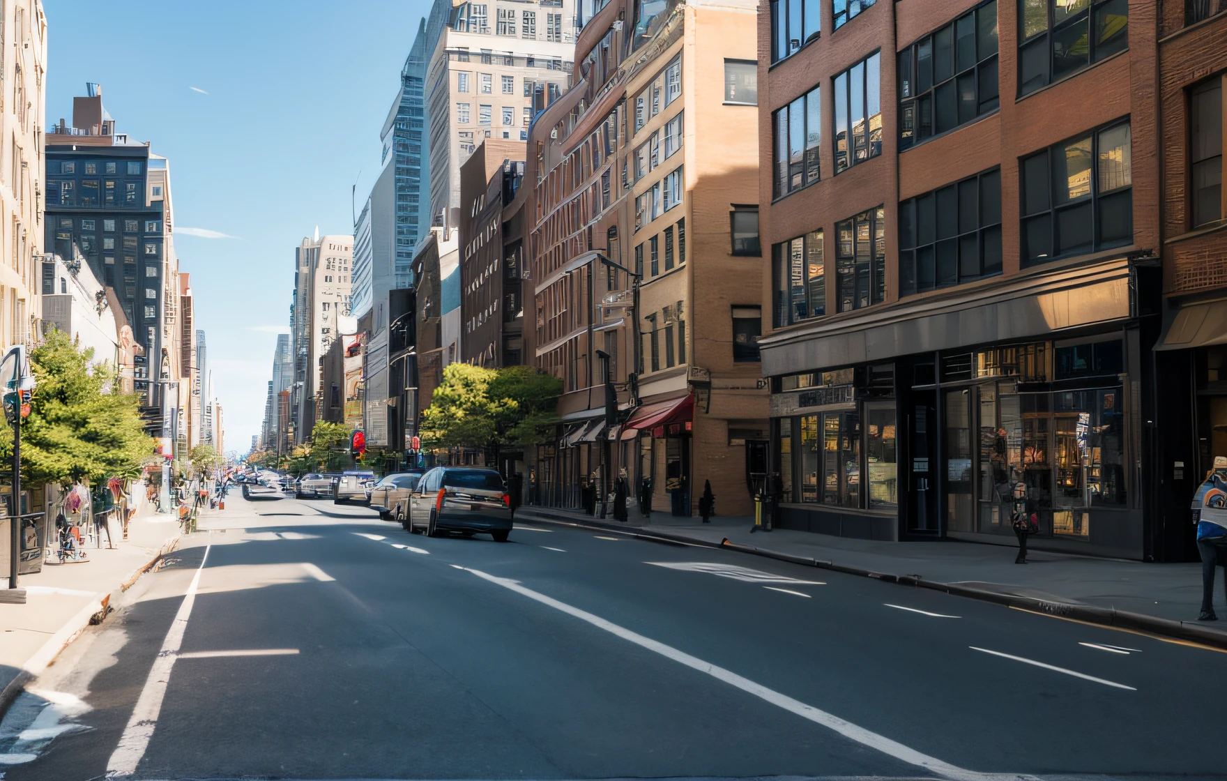 In broad daylight、Sunny and sunny,New York street horizontal composition