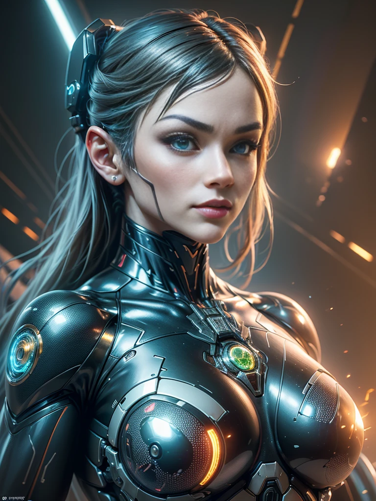 (1girl:1.5), Cinematic, hyper-detailed, and insanely detailed, this artwork captures the essence of a hairless muscular female android girl. Beautiful color grading, enhancing the overall cinematic feel. Unreal Engine brings her anatomic cybernetic muscle suit to life, appearing even more mesmerizing. With the use of depth of field (DOF), every detail is focused and accentuated, drawing attention to her eyes and the intricate design of the anatomic cybernetic muscle suit . The image resolution is at its peak, utilizing super-resolution technology to ensure every pixel is perfect. Cinematic lighting enhances her aura, while anti-aliasing techniques like FXAA and TXAA keep the edges smooth and clean. Adding realism to the anatomic cybernetic muscle suit, RTX technology enables ray tracing. Additionally, SSAO (Screen Space Ambient Occlusion) gives depth and realism to the scene, the girl's anatomic cybernetic muscle suit become even more convincing. In the post-processing and post-production stages, tone mapping enhances the colors, creating a captivating visual experience. The integration of CGI (Computer-Generated Imagery) and VFX (Visual Effect brings out the anatomic cybernetic muscle suit's intricate features in a seamless manner. SFX (Sound Effects) complement the visual artistry, immersing the viewer further into this fantastic world. The level of detail is awe-inspiring, with intricate elements meticulously crafted, the artwork hyper maximalist and hyper-realistic. Volumetric effects add depth and dimension, and the photorealism is unparalleled. The image is rendered in 8K resolution, ensuring super-detailed visuals. The volumetric lightning adds a touch of magic, highlighting her beauty and the aura of her anatomic cybernetic muscle suit in an otherworldly way. High Dynamic Range (HDR) technology makes the colors pop, adding richness to the overall composition. Ultimately, this artwork presents an unreal portrayal of a super muscled cybernetic female android