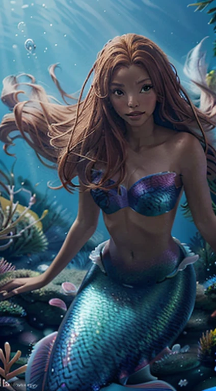 (HB_ariel) (black girl) version of Disney's 'The Little Mermaid. (long red dreadlocks)