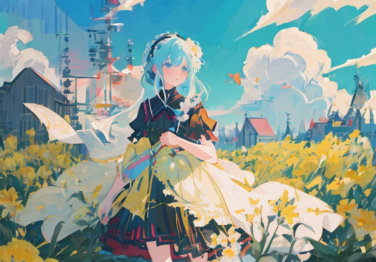 Anime, Anime Girl, Dress, Flowers, Dress, Dress, Dress, Dress, Dress, Dress, Dress, Dress, Dress, Dress, Dress, Dress, guweiz on pixiv artstation, guweiz on artstation pixiv, Cute anime waifu in a nice dress, Anime art wallpaper 8k, anime style 4 k, Beautiful anime
