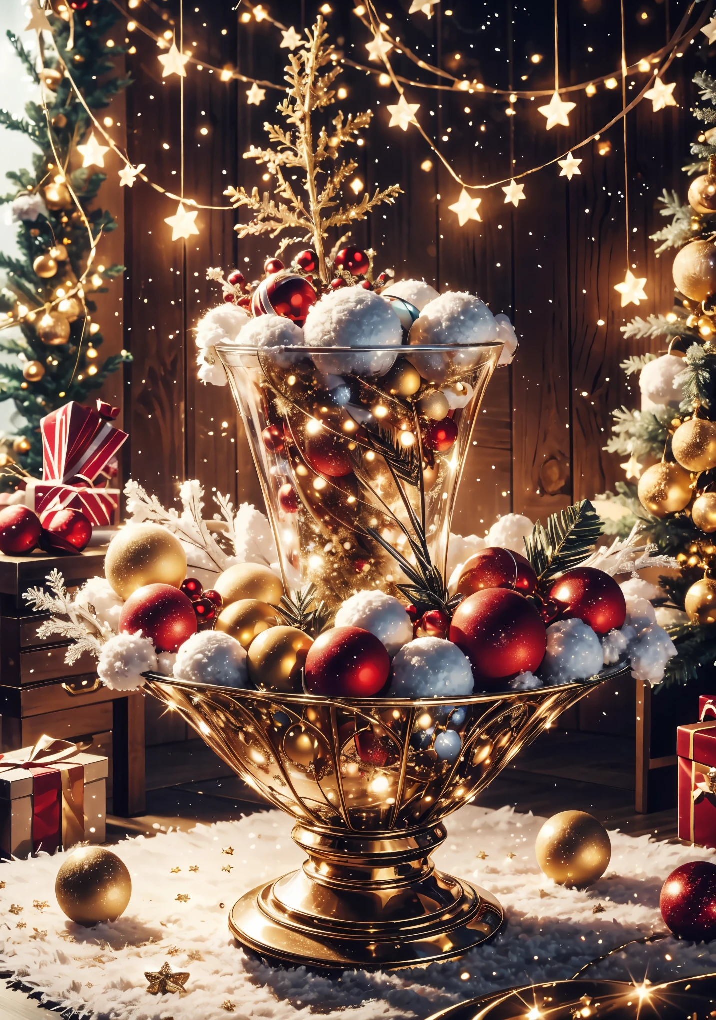 (best quality,4k,8k,highres,masterpiece:1.2),ultra-detailed,realistic,gifts,table,Christmas tree,decorations,wrapping ,bows,ribbon,presents,holiday spirit,vibrant colors,warm lighting,cozy atmosphere,toys,cards,candles,snowflakes,joyful,celebration,exquisite details,exciting surprises,shiny ornaments,sparkling tinsel,beautifully wrapped,excited children,anticipation,festive mood,magical ambiance,delightful moment,wonderful memories,family gathering,cheerful faces,Christmas magic,extravagant,abundance of presents,HDR,UHD,studio lighting,ultra-fine painting,sharp focus,physically-based rendering,professional,vivid colors,bokeh