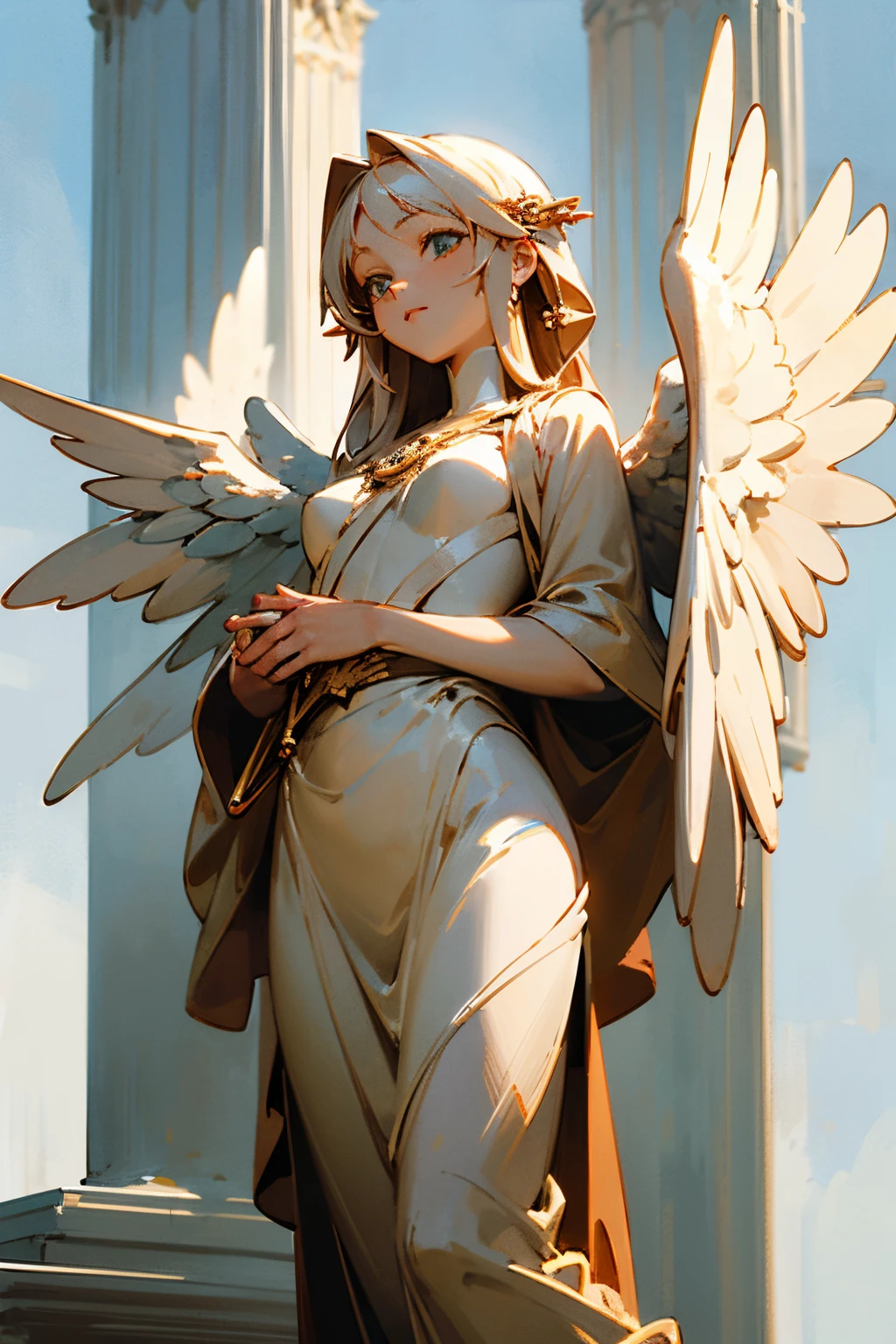 ((Best Quality)), ((Masterpiece)), (detailed), angel Statue, anime