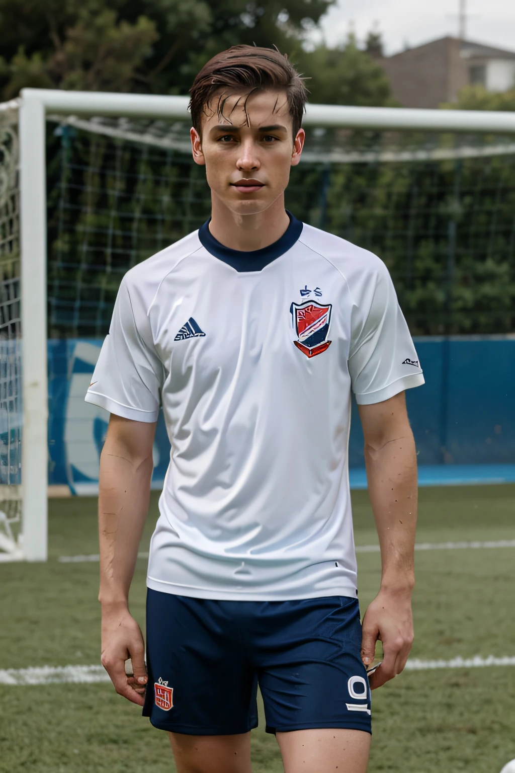 Joe McGrail in wet soccer kit