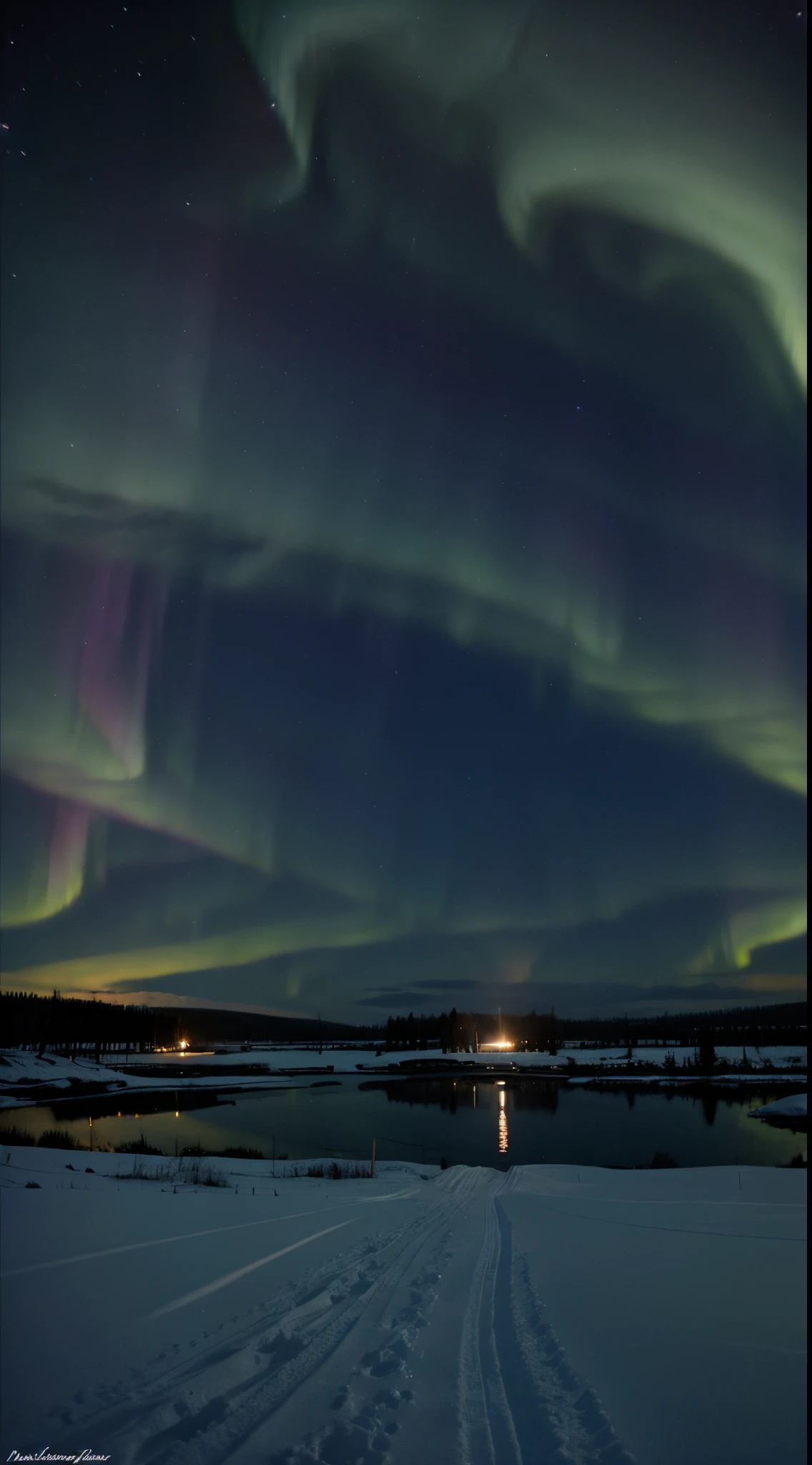 pics of christmas in lapland, night, borealis aurora
