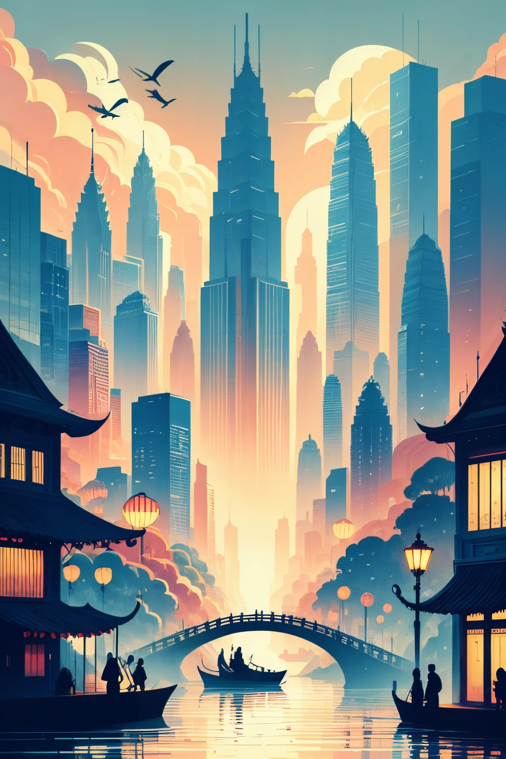 Silhouette city