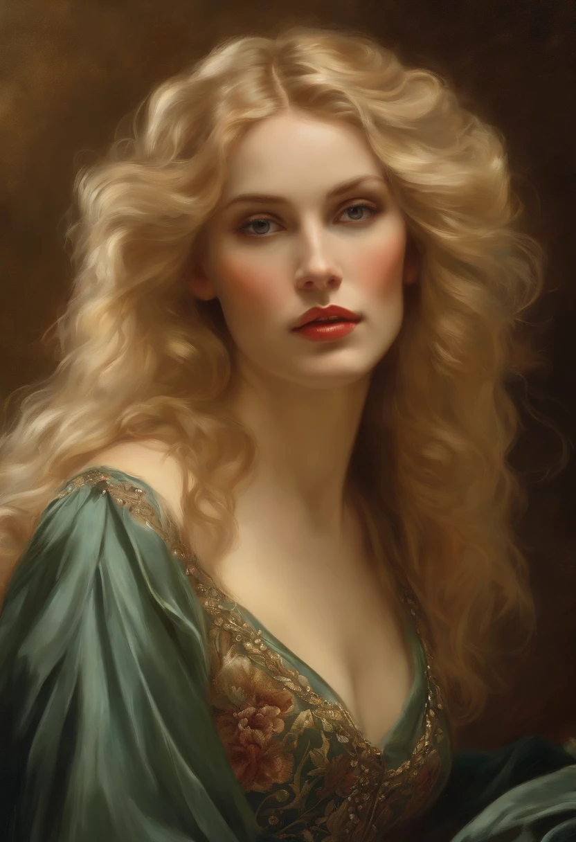 Painting of a beautiful and sexy woman, ((with long medusa hair, falling over her shoulders)) and an embroidered dress, ((French courtesan, Victorian Era, young daryl hannah style)), wearing a low-cut dress and black corset embroidery, paris brothel background, Bowater art style, baroque digital painting, renaissance digital painting, masterpiece! inspired by Franz Xaver Winterhalter, inspired by Friedrich von Amerling, Beautiful character painting, beautiful digital painting, inspired by Thomas Lawrence, Beautiful yywater painting, refraction, reflections, Mirrors, Prisms, sunlight, bright lights!! Intricate, elegant and highly detailed digital painting, art station, concept art, soft and sharp focus, illustration, art by ( ( ( ( Artgerm ) ) ) ) and ( Greg Rutkowski )! and (((Alphonse Mucha))), eyes reflecting in eyes reflecting to infinity