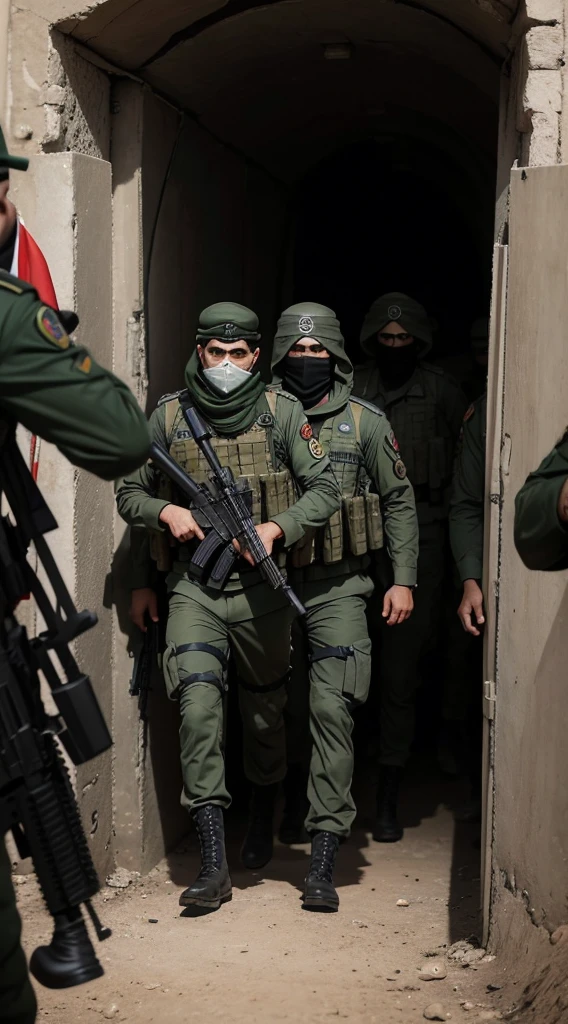In a tunnel, the members of the Hamas military wing, Al-Qassam Brigade, assembled as per their commander's request to reveal their faces. Despite the instructions, all soldiers complied except for one defiant member who adamantly refused. This sparked the curiosity of the entire unit, leading to suspenseful anticipation. Finally, the enigmatic figure removed their face covering, leaving everyone astounded. Unexpectedly, the mysterious individual was Ismail Haniyah, the Prime Minister of Palestine and leader of Hamas himself. The revelation shook the soldiers to the core, as they had no idea their own leader was fighting alongside them on the frontline, engaged in jihad and stationed at the forefront of the battlefield.