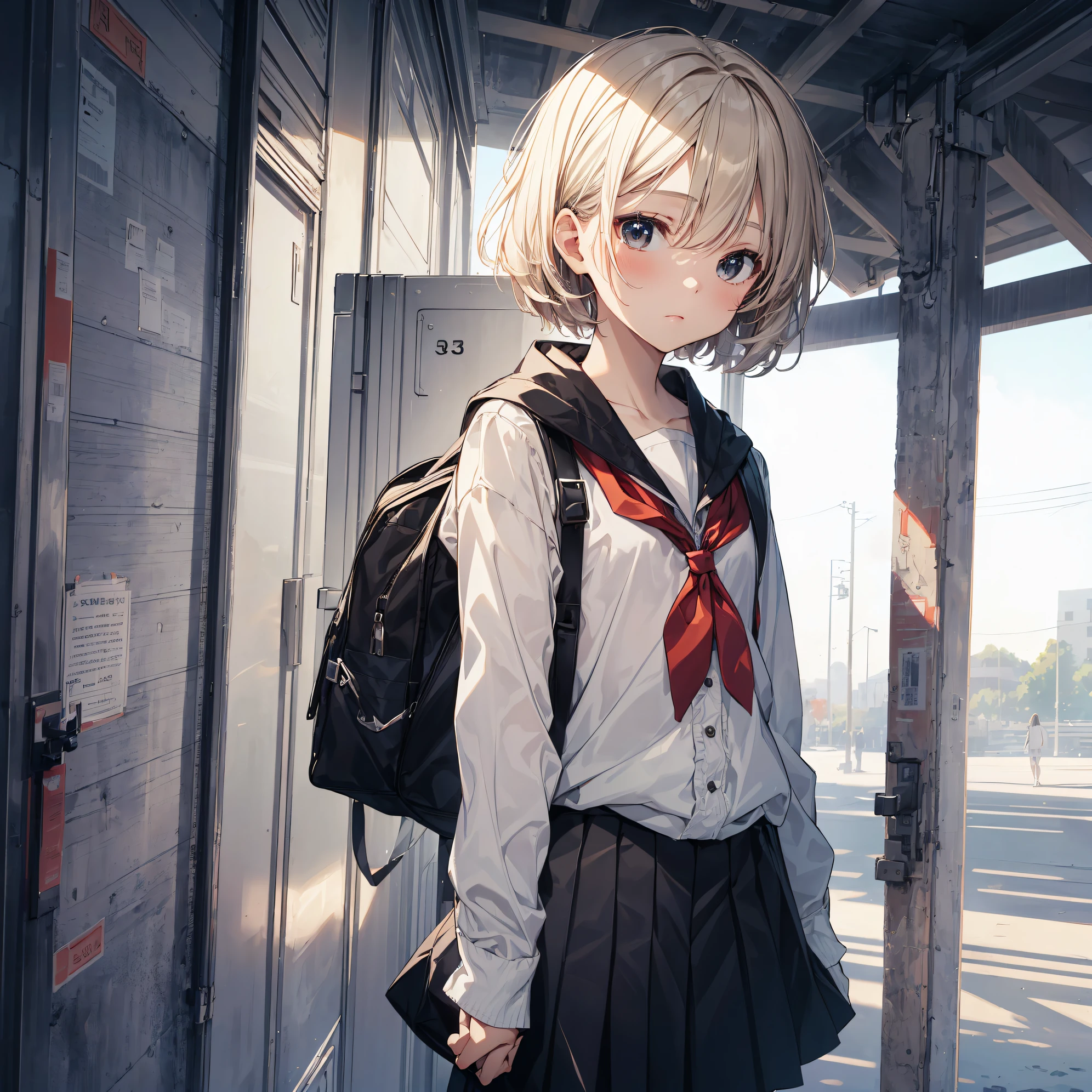 (Best Quality, 4K, 8K, hight resolution, masutepiece:1.2), Ultra-detailed, (Realistically cute,Photorealsitic:1.37), High resolution, anime moe art style, Best Anime 8K Konachan Wallpapers, Pixiv Contest Winner, Perfect Anatomy, super detailed skin,BREAK,(Draw a girl sleepily walking to school. ),BREAK, 1girl in, (Solo,Lori,,13yea:1.3),Full limbs, complete fingers, a junior gynous attraction, (Very short hair),hair messy, flat chest, Small butt, groin, Small eyes,Beautiful detailed black eyes, Well-proportioned iris and pupils, disgusted eye,High resolution detailed hair, salor uniform, Skirt, On the way to school. BREAK,Medium: Anime Art, Vibrant colors, Sharp Focus, Professional, Bokeh.
Lighting: Natural light shining a soft light on the girl, Create a warm and cozy atmosphere on your way to school..