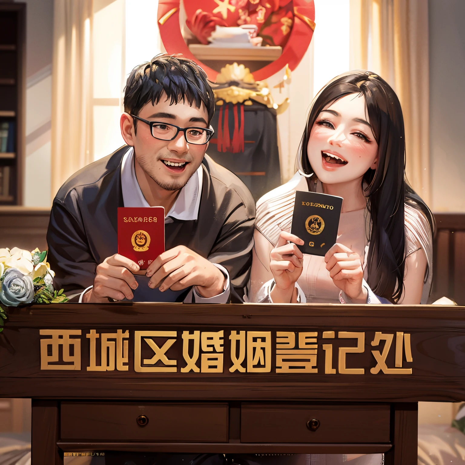 They pose with passports and Chinese flags, celebrating an illegal marriage, Happy couple, ruan jia and fenghua zhong, Husband and wife, famiglia, The growth of a couple, They held up their passports and posed for photos, ruan jia and fenghua zhong, yiqiang and shurakrgt, celebrating an illegal marriage, gleeful, famiglia, sha xi, exclusive, photograph taken in 2 0 2 0, The photo shows a large, husband and wife, author：Easy in the crown, li zixin, Hooker, reside