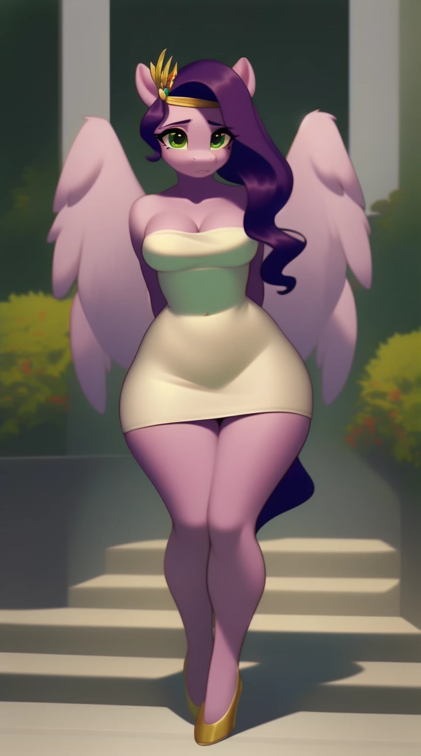 (score_9), (source_ derpibooru_p_95), ((an attractive anthro canine :1.1)), (cute tight off shoulder dress), blushing, solo, anatomically correct, small breasts, high res, extremely detailed, adorable, 1girl, absurd resolution, realistic hair, wide hips, curvy figure , small cleavage, inside, bedroom , waiting for you, looking shy, fat dumpy, horny, swept bangs, dark hair, life like,