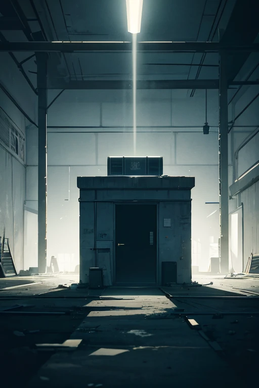 There is a toilet in the darkroom，There is light coming in, [[empty warehouse]] Background with, anime lighting, Madhouse Studio anime style, glowing windows, Dark hangar background, dramatic lights. concept-art, random background scene, Anime background art, Mysterious and atmospheric lighting, The lights are extremely dim, anime scene, Very atmospheric lighting, anime backgrounds