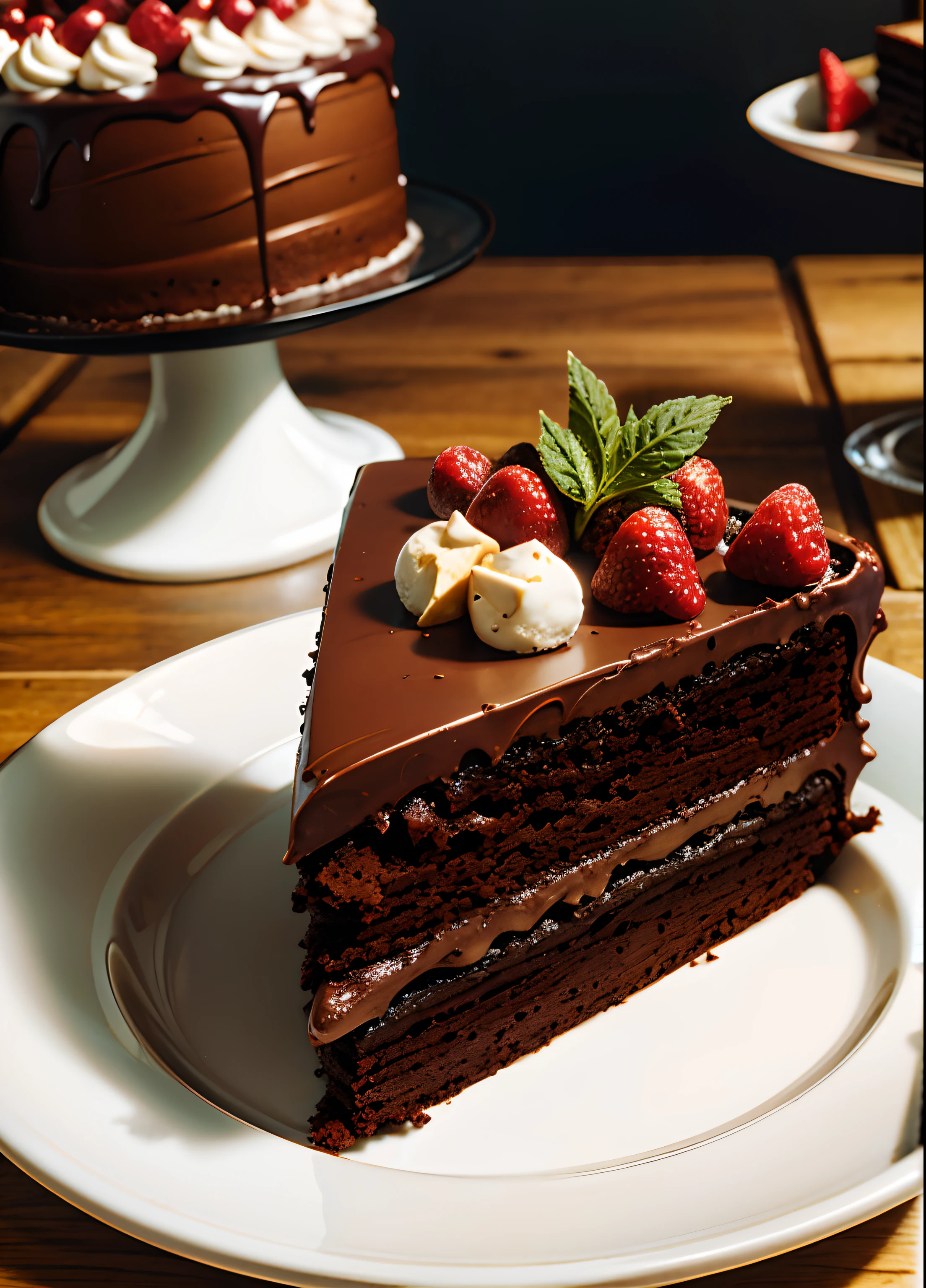 Delicious chocolate cake,realisticlying,delicacy