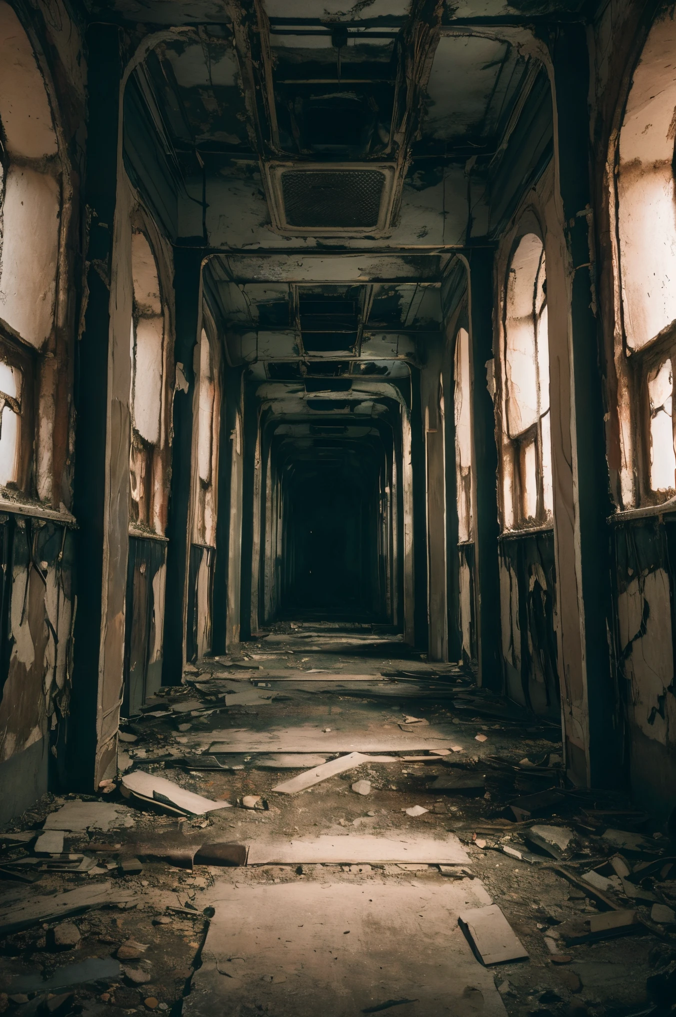 In the dark depths of an abandoned asylum,inhabited by a terrifying entity,Exudes an oppressive atmosphere. Its form is unclear,a mass of darkness that seems to absorb light,Its presence fills the air with a suffocating smell,heavy fear,