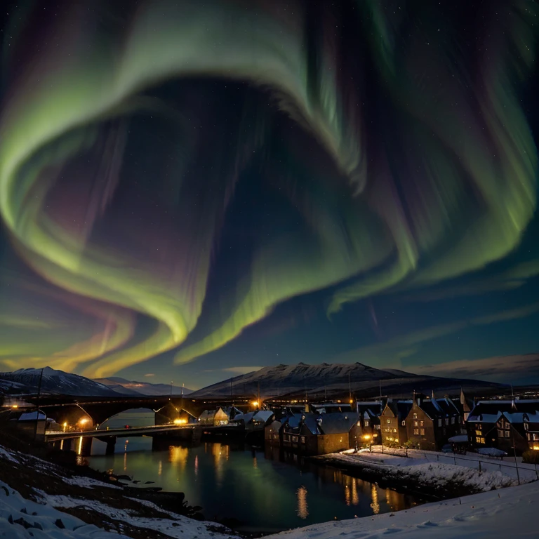 Schottland, Aurora borealis, colourful, Epic, raytracing, highres, (Masterpiece:1.2)