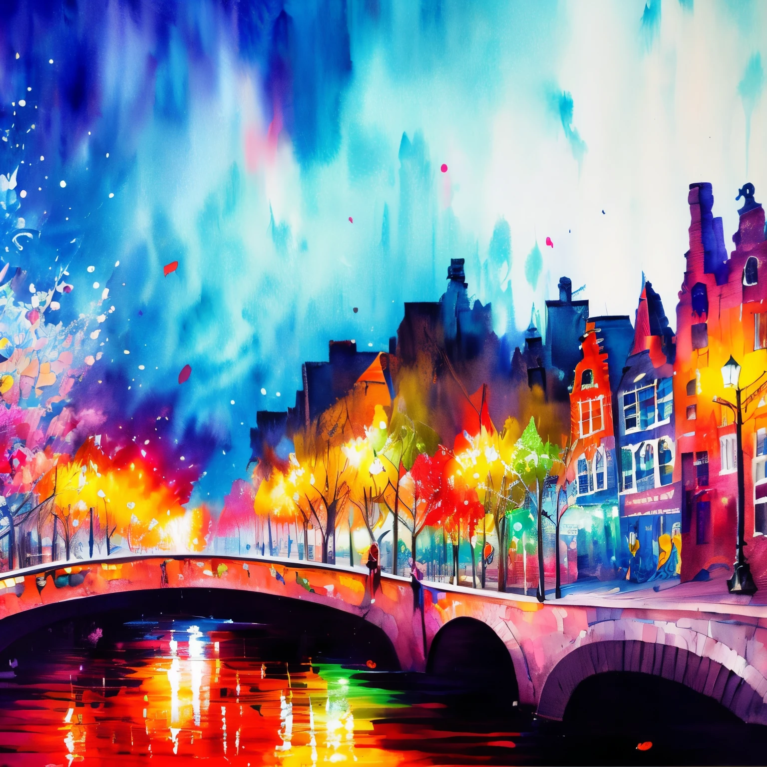 Painting of los amsterdam skyline, intricate details, detailed, make a focus point, wtrcolor style, paint dripping, intricate details, spectacular, colourful, official art, masterpiece, Beautiful, ((watercolor)), paint splatter, intricate details. Highly detailed, detailed, [dripping:0.5], Trending on artstation, by Rachel Walker, looking like a real painting, vibrant colours, paint dripping, brush strokes, extra paint splatters, a lot of paint dripping, paint in the background,