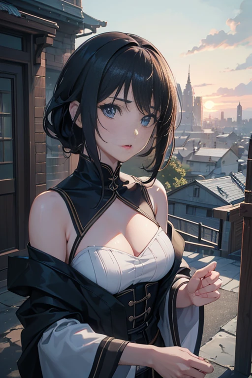 (best quality,4k,8k,highres,masterpiece:1.2),ultra-detailed,(realistic,photorealistic,photo-realistic:1.37),dark,night scene,beautiful detailed eyes,beautiful detailed lips,extremely detailed eyes and face,longeyelashes,anime style,scene from an animated movie,animation background art,outdoor scene,outside a brightly lit building,opening scene,Madhouse Studio anime style,anime landscape concept art,screenshot from an animated movie,National Film Board of Canada style,anime movie still,anime scenery,outside a tavern,Chino's journey