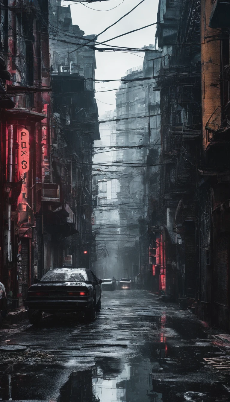 Best quality,4K,8K,A high resolution,tmasterpiece:1.2,ultra - detailed,actual,realistically:1.37,tocar,Post-apocalyptic days,cyber punk style, the city street,bustling,Under the illumination of neon lights,Gritty,dystopian,Tall structures,ae86 Truno ,futuristic building,dangerous,dark alley,heavy rain poured,heavy rain poured,Flashing street lights,illuminated signs,holographic advertisements,Reflective wet pavement,Abandoned vehicles,A smoky atmosphere,city smog,cracked concrete,wires hanging,In a bunch,rusted metal,graffiti-covered walls