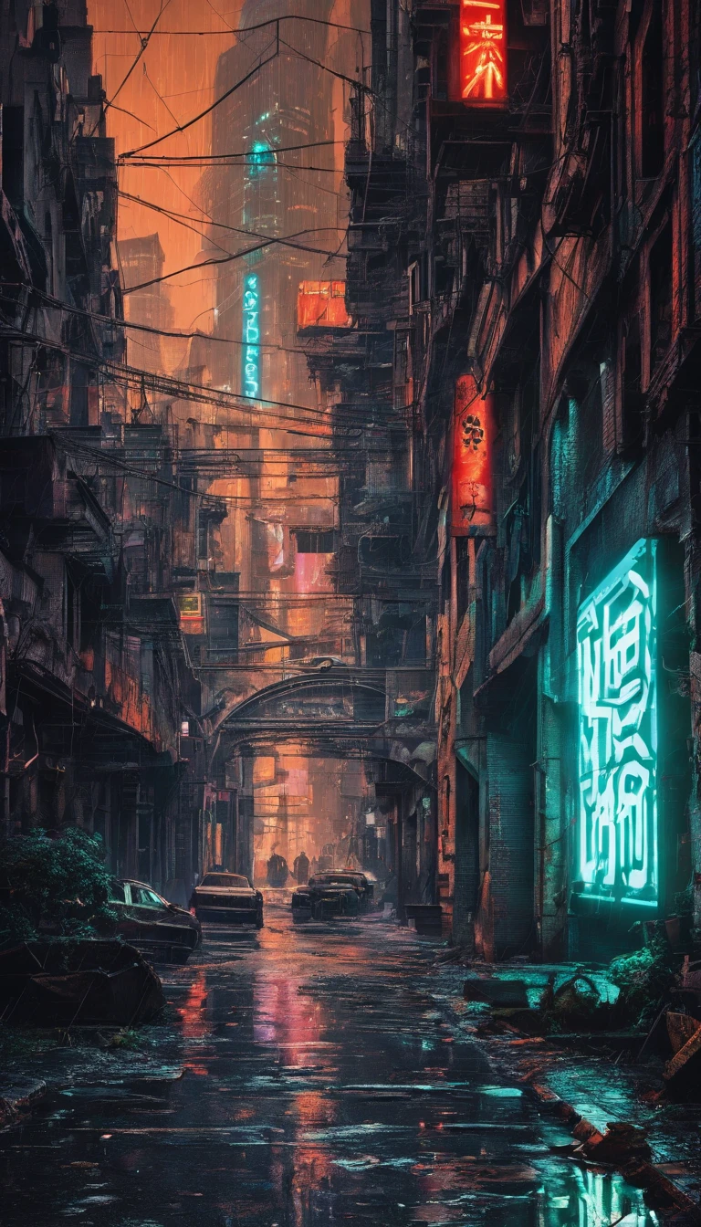 Best quality,4K,8K,A high resolution,tmasterpiece:1.2,ultra - detailed,actual,realistically:1.37,tocar,Post-apocalyptic days,cyber punk style, the city street,bustling,Under the illumination of neon lights,Gritty,dystopian,Tall structures,ae86 Truno ,futuristic building,dangerous,dark alley,heavy rain poured,heavy rain poured,Flashing street lights,illuminated signs,holographic advertisements,Reflective wet pavement,Abandoned vehicles,A smoky atmosphere,city smog,cracked concrete,wires hanging,In a bunch,rusted metal,graffiti-covered walls