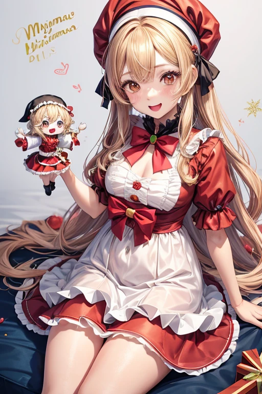 anime Sono Bisque Doll, personagem kitagawa marin, roupa de natal, feliz natal