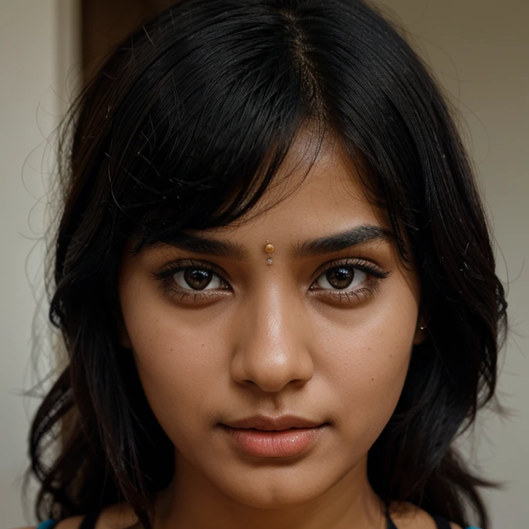 Indian girl, black hair, beautiful eyes