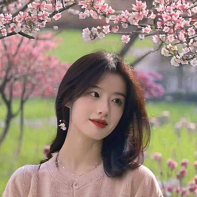 "Portrait of a graceful woman and beautiful moments of spring"