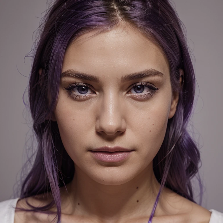 face close up german girl with purple hair