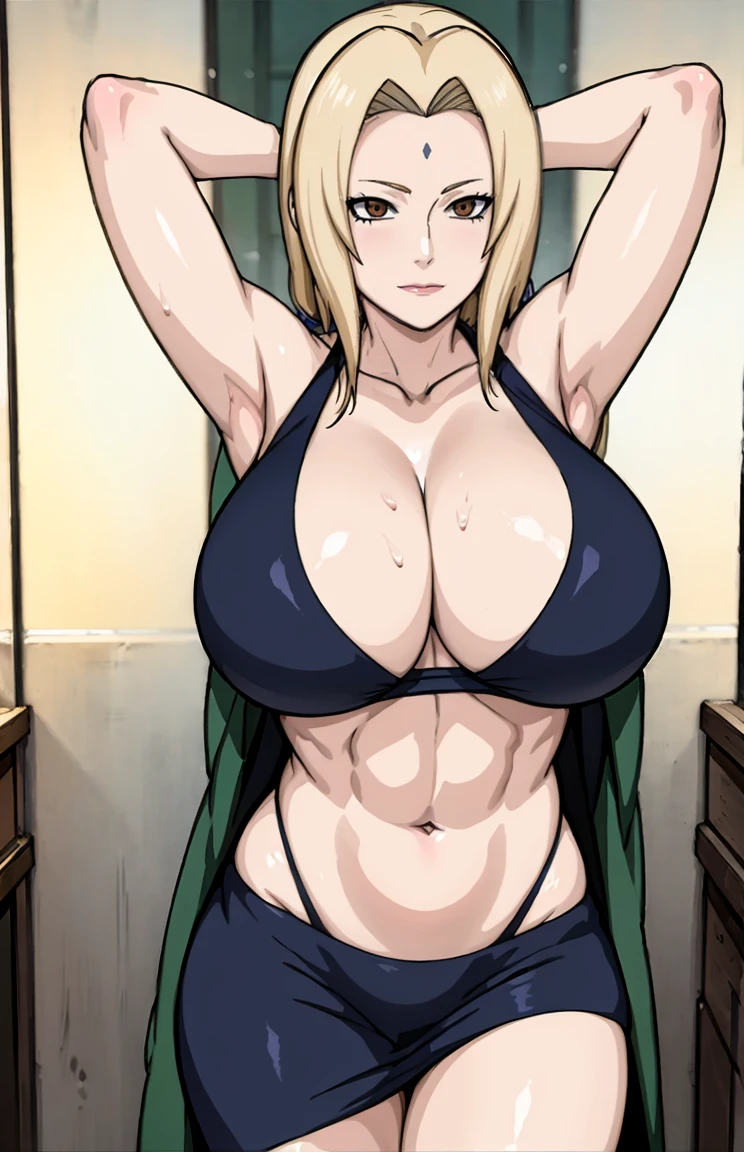 Big titlack tight skirt, full bodyesbian, cleavage, Good anatomy, Masterpiece, Best quality, 4K, 8K, Professional photography, Soft light, Sharp focus, 1 girl, Blonde hair, in class room, Blonde hair, Spin-off of banks, Detailed face+Brown eyes, Open lips, lipstick, perspire,Sweat a lot,Blushlush,Be red in the face,I had a lot of sweat on my face,Blushlush),(stooped,Buttresigboobs,Enchanting pose,A sexy pose),deep navel show:1.3,front view,(sports bra):1.3,toned abs,long oval shaped navel that seems deep and big:1.3,front view:1.3