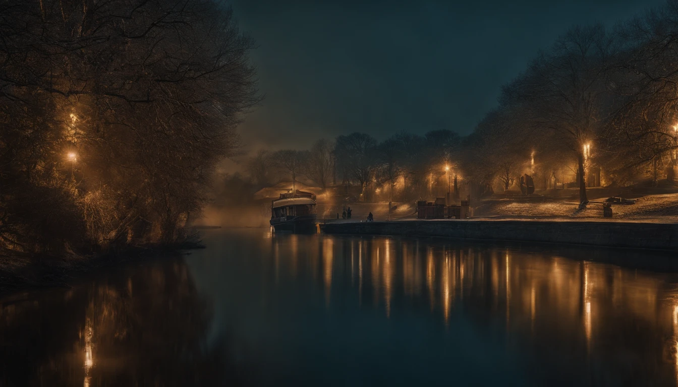 illuminations, The river becomes slow and stagnant, Loss of life, tmasterpiece, The beautiful, ultra - detailed, extremly intricate, 8k ultra high definition, Best quality,