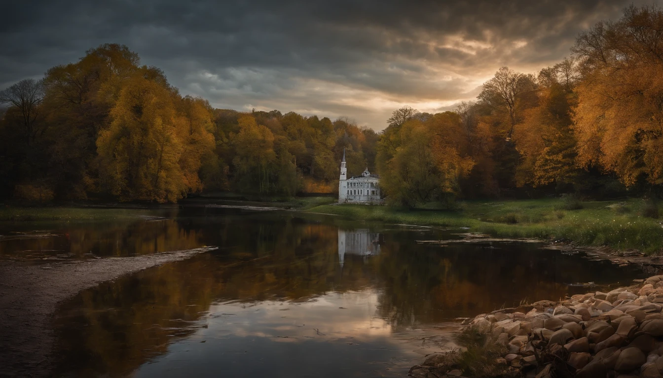 illuminations, The river becomes slow and stagnant, Loss of life, tmasterpiece, The beautiful, ultra - detailed, extremly intricate, 8k ultra high definition, Best quality,