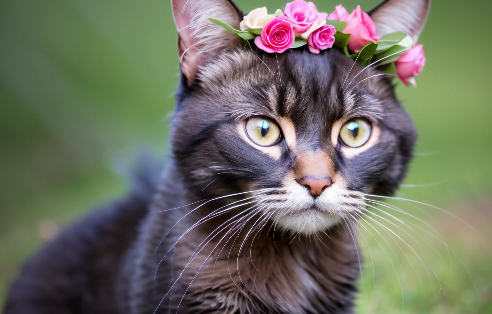 there is a black cat with a flower crown on its head, cute detailed digital art, adorable digital painting, cute detailed artwork, 3d render, 8k high quality detailed art "model: RPG, Lora:Detail Tweaker LoRA (Detail tuning LoRA) --auto --s2