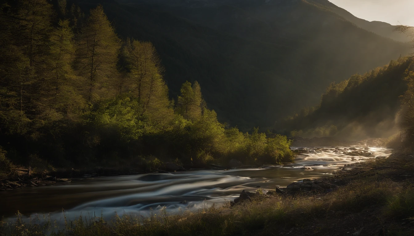 Lighting, The river becomes slow and stagnant, Loss of life, tmasterpiece, The beautiful, ultra - detailed, extremly intricate, 8k ultra high definition, Best quality at best,