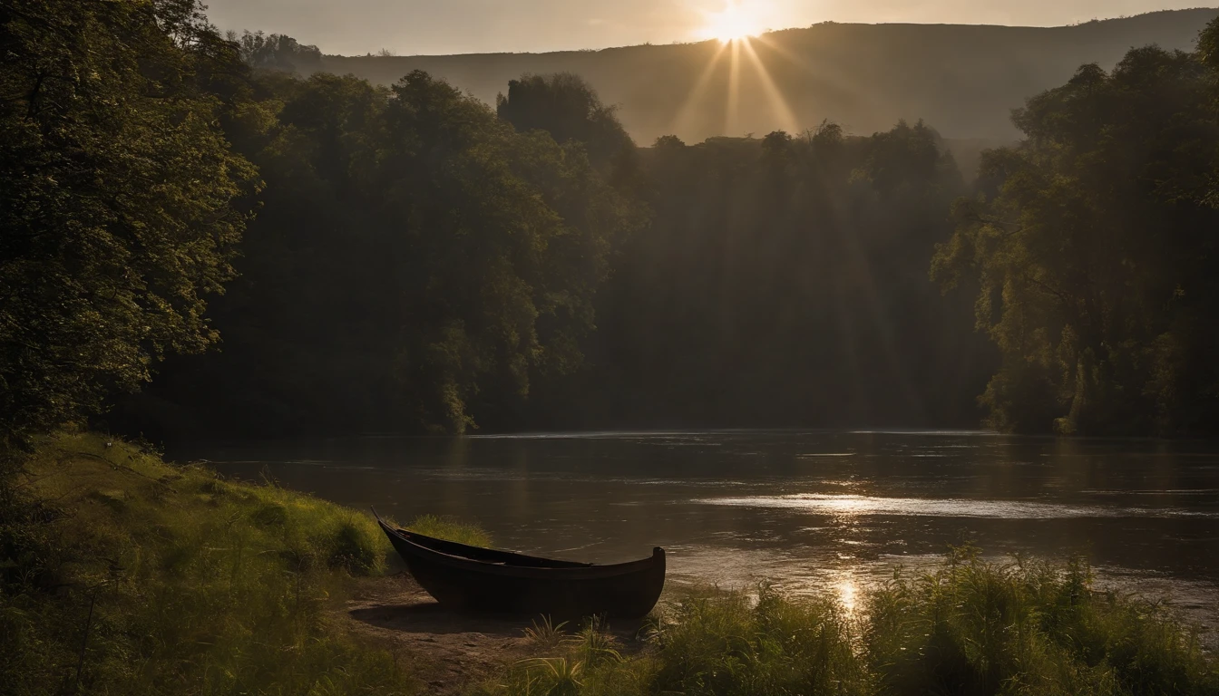 Lighting, The river becomes slow and stagnant, Loss of life, tmasterpiece, The beautiful, ultra - detailed, extremly intricate, 8k ultra high definition, Best quality at best,