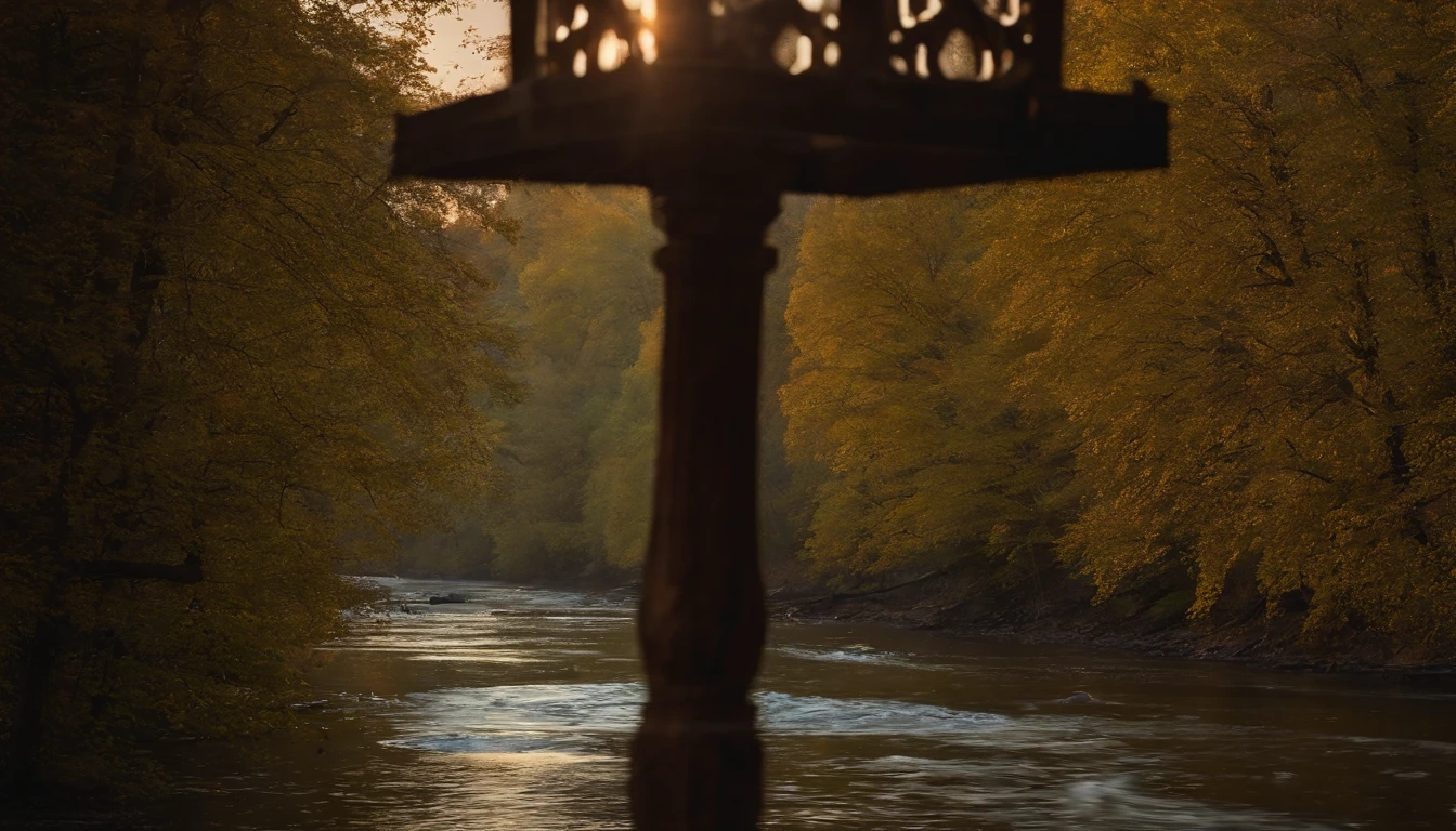 lamplight, The river becomes slow and stagnant, Loss of life, tmasterpiece, The beautiful, ultra - detailed, extremly intricate, 8k ultra high definition, Best quality,