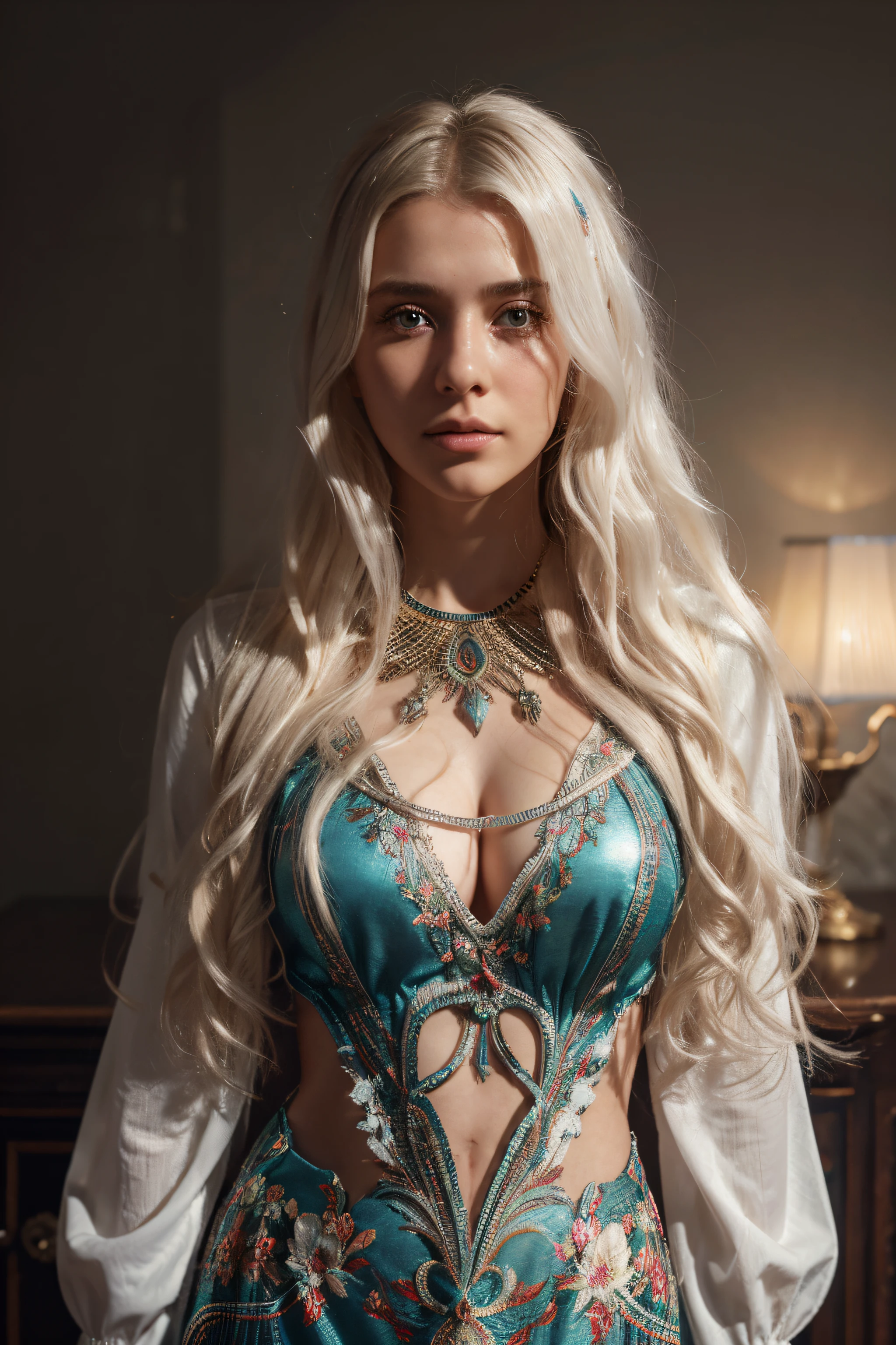 1girl, Russian girl, long platinum blonde wavy messy hair, Realistic, octane render, birds-eye-view shot of a Honorable Murano midweight Hassan Diab, Cel shaded, Gel lighting, contest winner, official art, unity 8k wallpaper, ultra detailed, aesthetic, masterpiece, best quality, photorealistic