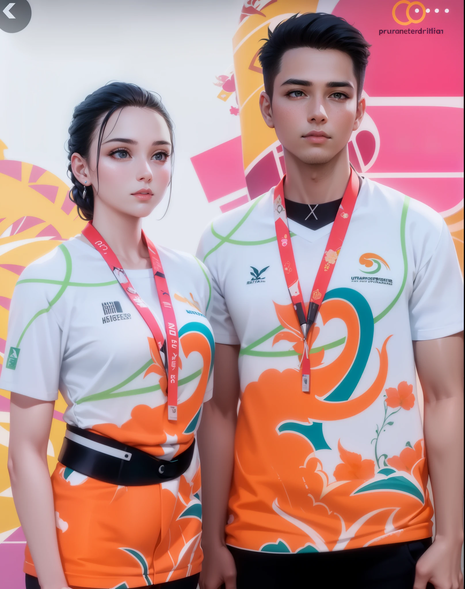 Attractive profile picture, masterpiece, ultra-precise rendering, beautiful and cool young woman and young man, trustworthy, dependable young woman, savior of the world, design, most beautiful image, 4K, grey hair, beautiful woman, handsome man, clean skin