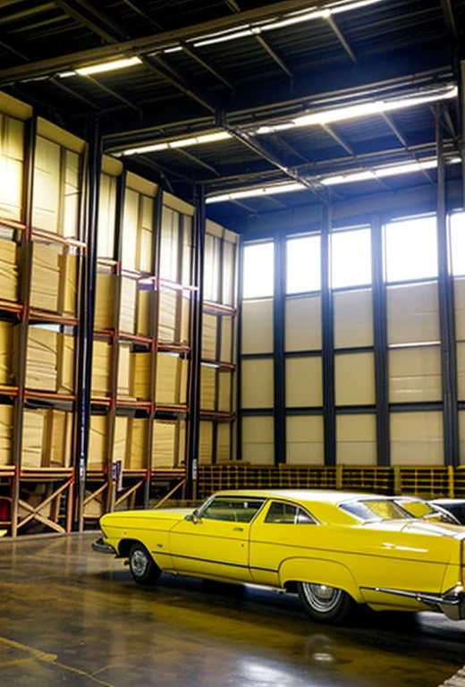 (La mejor calidad, High resolution, Obra maestra:1.2), ((((Interior of a large spare parts warehouse))), Los estantes estan vacios, mucho eespermaa en el suelo,(esperma:1.5), [Ambiente tranquilo], (traje de piel amarilla, cabello rubio, ojos hermosos, mujer madura), [nsfw], [Frascos de cristal llenos de eespermaa.], [piso del pasillo abandonado], [atmosfera oscura].Dichen Lachman