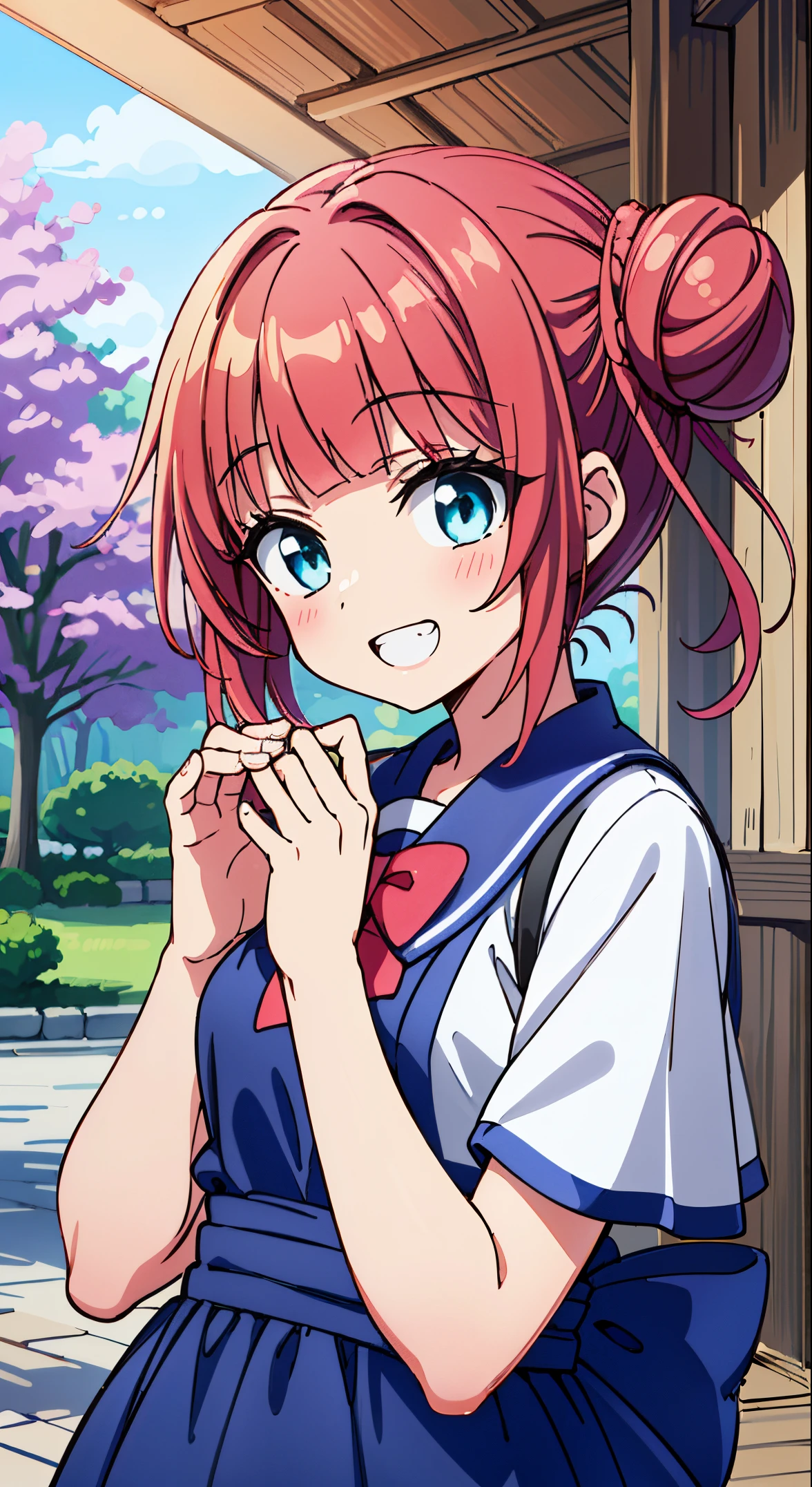(masutepiece, Transparent air, Transparent eyes,Best Quality, Perfect Anatomy, High quality:1.4), absurderes, absolutely resolution, unbelievable Ridiculous, hight resolution, ultra-detailliert, Official art, Unity 8k壁纸, Kinetic typography,nice hand, Perfect hands, Detailed beautiful hands, Large_filesize, fulcolor, hight resolution, symmetric, exceptional, Best aesthetic, newest, Anime, very beautiful detailed body,The hair,faces,The eye, BREAK,  1 beautiful girl, (Cute:1.5), (Chibi: 0.8), (kawaii: 1.5), (Lori: 0.5), (17 years old girl), BREAK(Red hair, short-hair,2 hair buns,Blunt bangs:1.4),(:D,grin:1.3),{Heterochromia,pale blue eyes,pale green eyes, Eye Highlights,The first hyperfine stars:1.5},Star eyes silhouette thick eyelashes, Double eyelids:1.2),(de pele branca),BREAK,Clear skin,Beautiful skin, ,(best quality face),(Top quality glowing eyes),(The best smile,:D:1.45) ,

BREAK,Indoor, (Narrow waist), wide hips, polypropylene,(Happy,Smile:1.3), (((Cute Patchwork Quilt,kawaii room,Embroidery Accessories,)))(((Girly Goods,Cute Quilted Patchwork Toys,bow ribbon,Quilt Patchwork,basket))),

,BREAK,(((to stand))),  girls playing and sitting on grassland, (upper body:1.35), [delicate hair blowing in wind], playground equipment in park, amusement, (dynamic pose), upturned eyes,Waterfall,depth of fields,

 BREAK,wakame,wakame,wakame,(Cowboy Shot:1.4), 

BREAK,(Blurry background:1.3),(absurderes, hight resolution, Super Detail Art),cel shading,Clear Color, Lonely optical effect, Beautiful pictures, Bright glow, mystic atmosphere,(Close-up of girl:1.1), Mystical light particle effect,manga influence, clean line drawings,